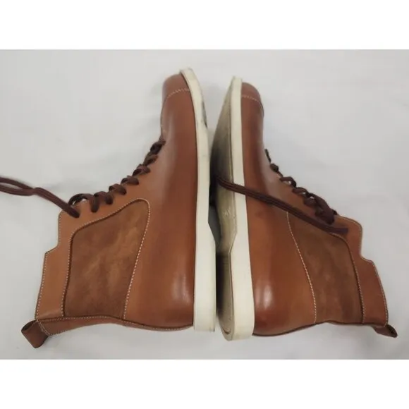 Helm Men's Sz. 38.5 Brown Leather &amp; Suede Dash Sneaker Lace Up Boots