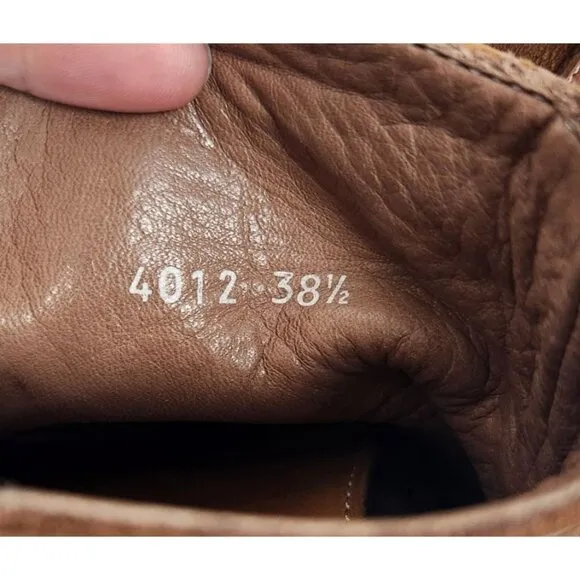Helm Men's Sz. 38.5 Brown Leather &amp; Suede Dash Sneaker Lace Up Boots