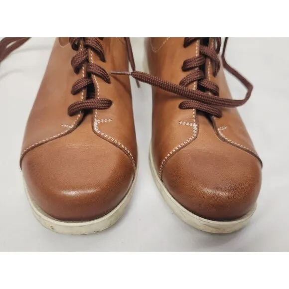 Helm Men's Sz. 38.5 Brown Leather &amp; Suede Dash Sneaker Lace Up Boots