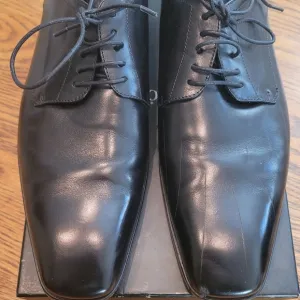 Hugo Boss Black Genuine Leather Lace Ups Dress Oxford Shoes Size 13