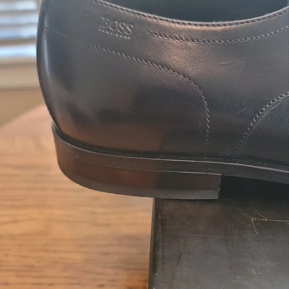 Hugo Boss Black Genuine Leather Lace Ups Dress Oxford Shoes Size 13