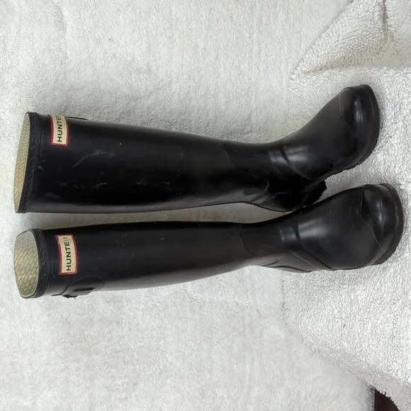 Hunter Classic Rainboot Womens 7 Black Boots 16&quot; high