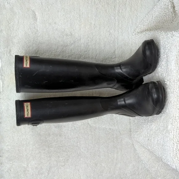 Hunter Classic Rainboot Womens 7 Black Boots 16&quot; high
