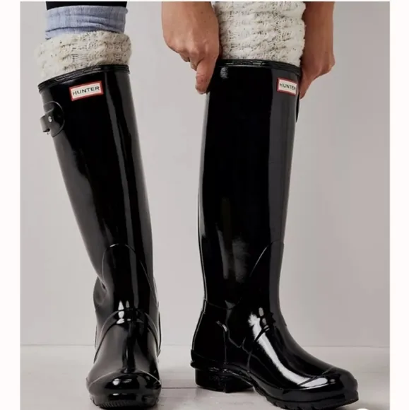 Hunter Classic Rainboot Womens 7 Black Boots 16&quot; high