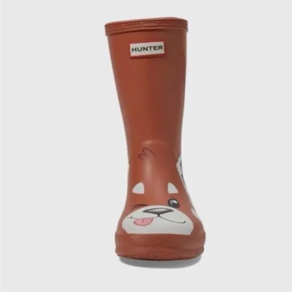 Hunter Kids First Classic Panda Wellington Boots Red Panda Face