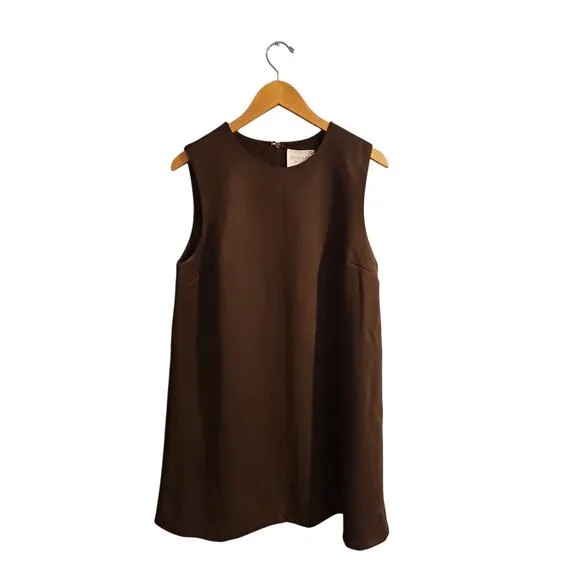 Hyacinth House Chocolate brown Faux Suede Billie Mini Dress sleeveless sz large