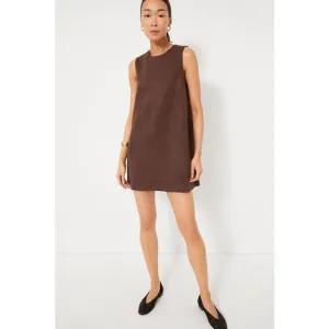 Hyacinth House Chocolate brown Faux Suede Billie Mini Dress sleeveless sz large