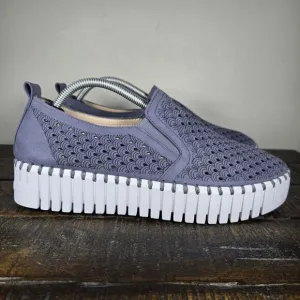 Ilse Jacobsen Hornbaek Tulip Womens Size 8 EU 38 Platform Loafer Shoes Blue