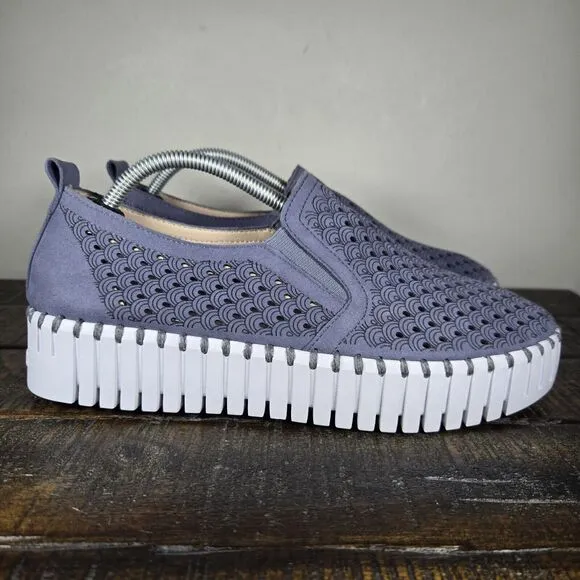 Ilse Jacobsen Hornbaek Tulip Womens Size 8 EU 38 Platform Loafer Shoes Blue