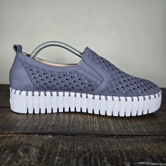 Ilse Jacobsen Hornbaek Tulip Womens Size 8 EU 38 Platform Loafer Shoes Blue