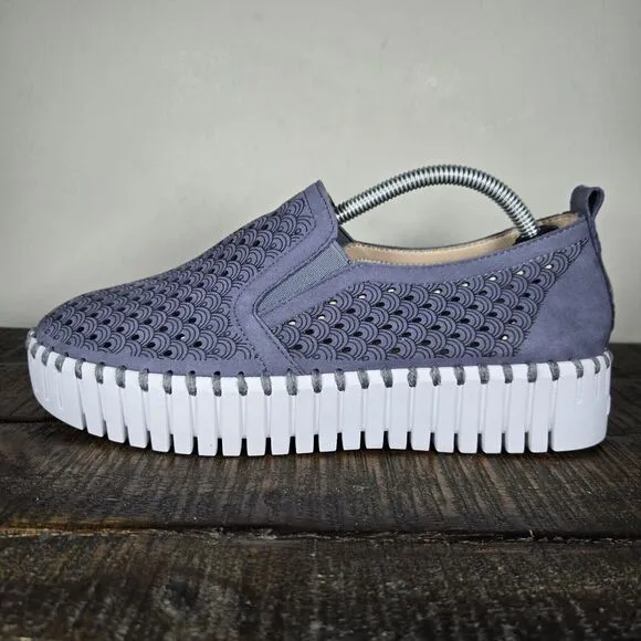 Ilse Jacobsen Hornbaek Tulip Womens Size 8 EU 38 Platform Loafer Shoes Blue