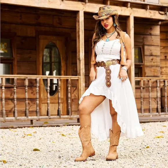IUV Cowboy Boots For Women Knee High Boots Pointy Toe Western Boots.  Size 5.5.