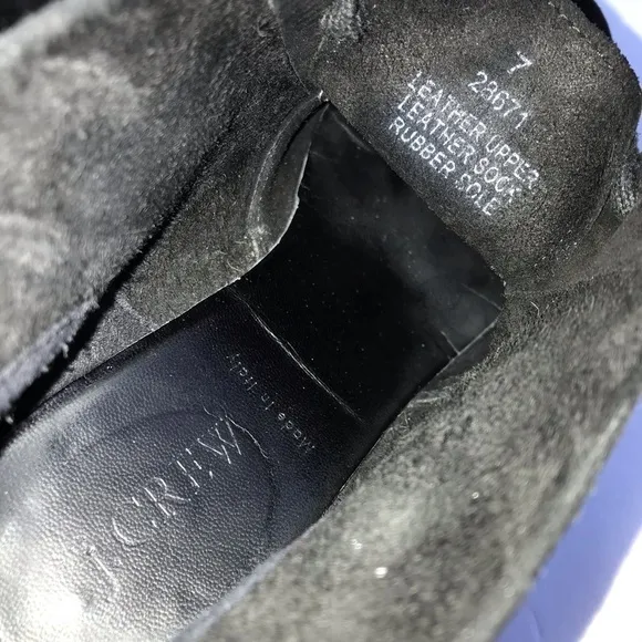 J. Crew black suede leather wedge heel laced chukka booties