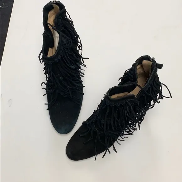 Jean Michel Cazabat fringe suede heeled boots