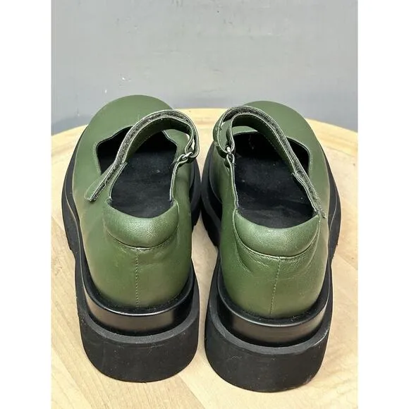 Jeffrey Campbell Piper Free People Mary Jane Platform Shoes Women size 8.5 Green