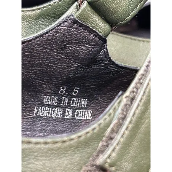 Jeffrey Campbell Piper Free People Mary Jane Platform Shoes Women size 8.5 Green