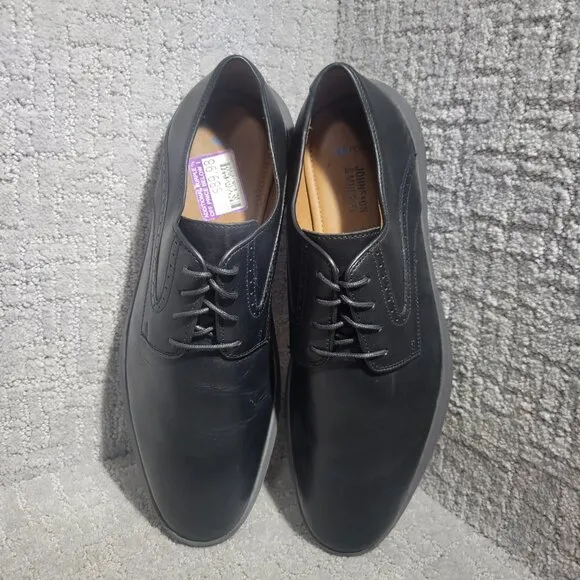 Johnston &amp; Murphy Hennings Men's Size 11M Black Full Grain Leather Oxford Shoes