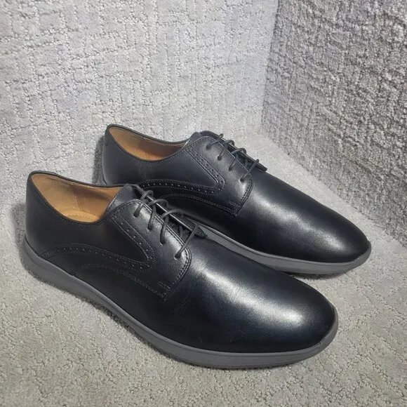 Johnston &amp; Murphy Hennings Men's Size 11M Black Full Grain Leather Oxford Shoes