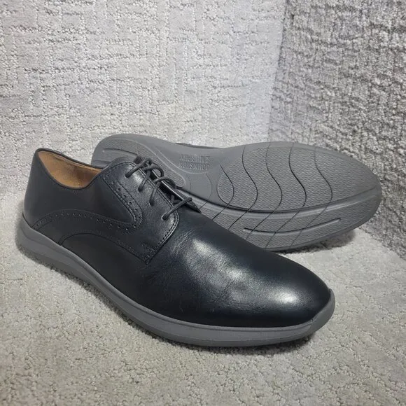 Johnston &amp; Murphy Hennings Men's Size 11M Black Full Grain Leather Oxford Shoes