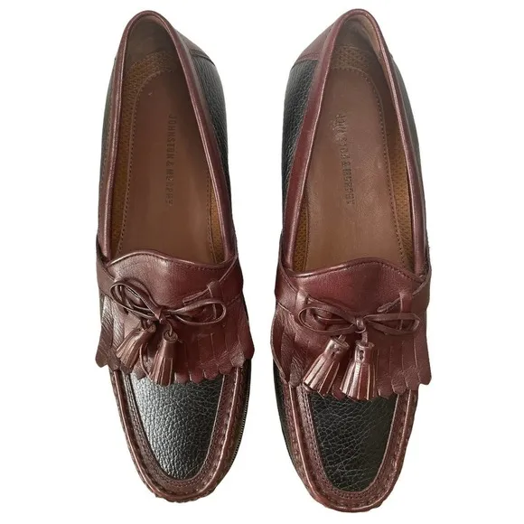 Johnston &amp; Murphy Men G5 Aragon II Kitie Tassel Loafer Leather Black Brown 9N