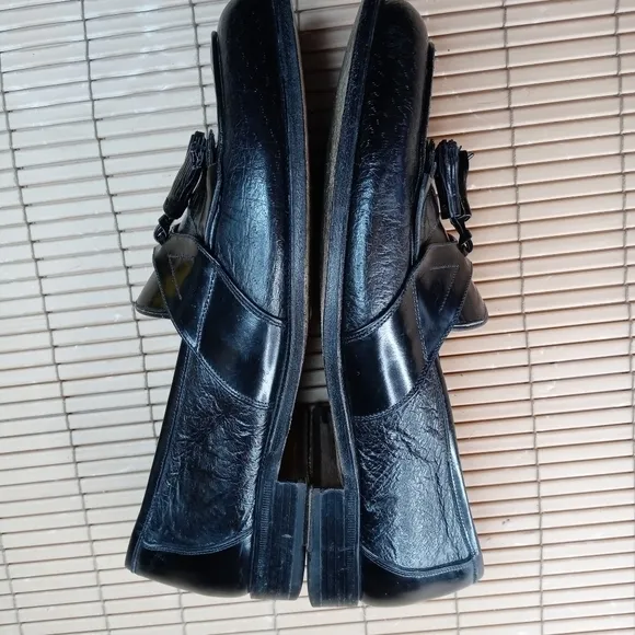 Johnston Murphy Domani Black Leather kiltie tassel Loafer made in Italy …