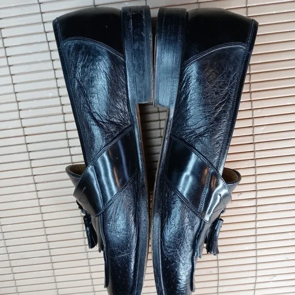 Johnston Murphy Domani Black Leather kiltie tassel Loafer made in Italy …