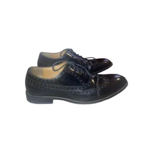 Johnston&amp;Murphy Sheepskin Black Leather Lace Up Dress Men's Shoes Size 10D