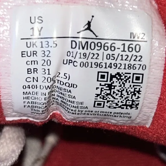 Jordan 3 Retro PS “Fire Red” Youth Size 1Y