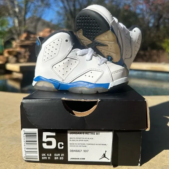 Jordan 6 Retro Racer Blue With OG Box - Toddler Size 5C