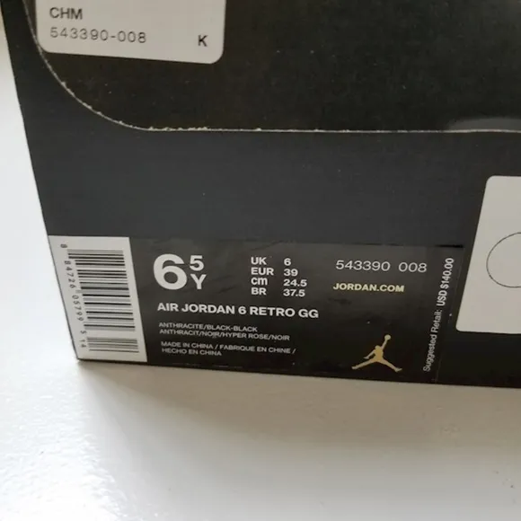 Jordan 6 Retro Shoes Size 6.5 / Girl's Youth