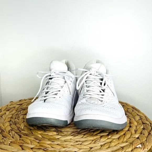 jordan flight fresh white leather basketball shoes Nike