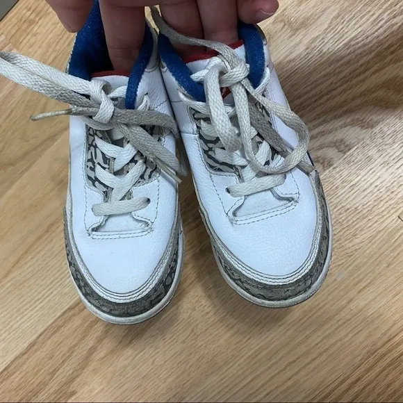 Jordan Retro 3 BT Toddler Shoes Sz 9 Sneakers Kids White Blue True Nike