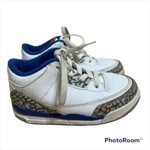 Jordan Retro 3 BT Toddler Shoes Sz 9 Sneakers Kids White Blue True Nike