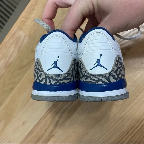 Jordan Retro 3 BT Toddler Shoes Sz 9 Sneakers Kids White Blue True Nike