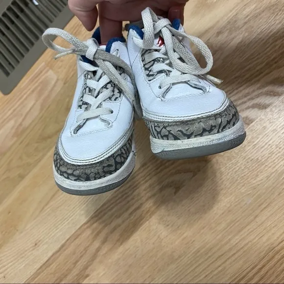 Jordan Retro 3 BT Toddler Shoes Sz 9 Sneakers Kids White Blue True Nike