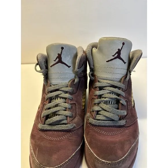 Jordan Retro 5 (size 3Y) Maroon Red and Gray