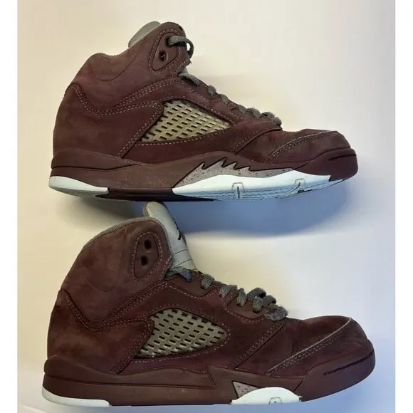 Jordan Retro 5 (size 3Y) Maroon Red and Gray