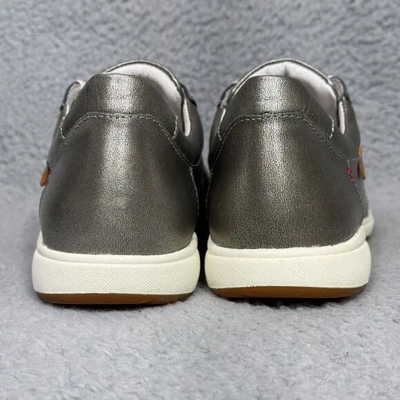 Josef Seibel Caren 01 Womens Size 11 Leather Sneakers Shoes Platin Metallic