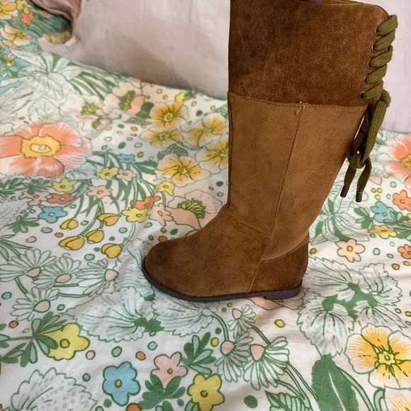 Joyfolie Brown Suede Knee-High Boots 7 toddler