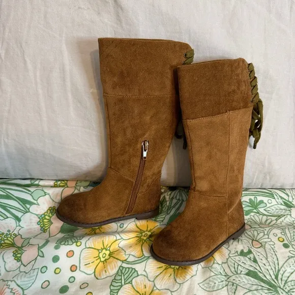 Joyfolie Brown Suede Knee-High Boots 7 toddler