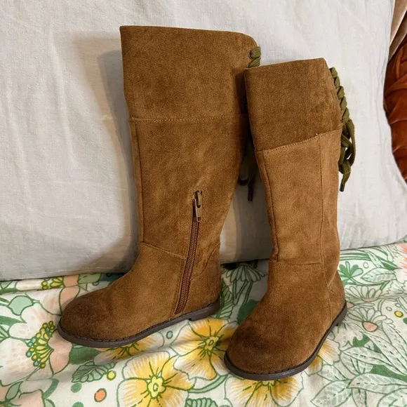 Joyfolie Brown Suede Knee-High Boots 7 toddler