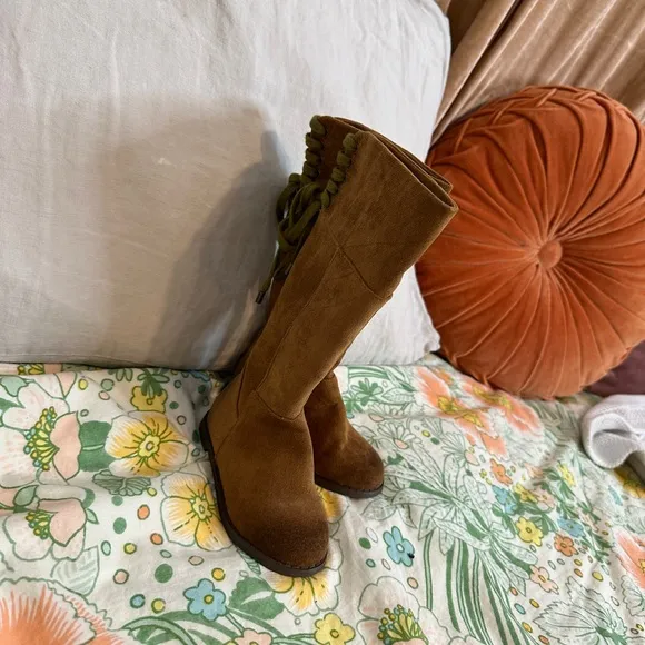 Joyfolie Brown Suede Knee-High Boots 7 toddler