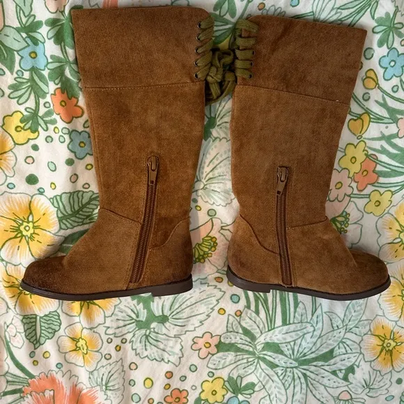 Joyfolie Brown Suede Knee-High Boots 7 toddler