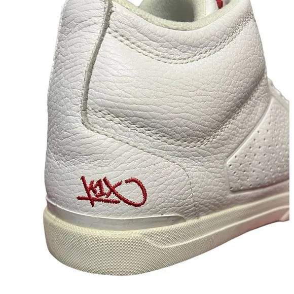 K1X Shoes Mens Size 11 White Leather Fashion Sneaker Play Hard Casual Mid Top