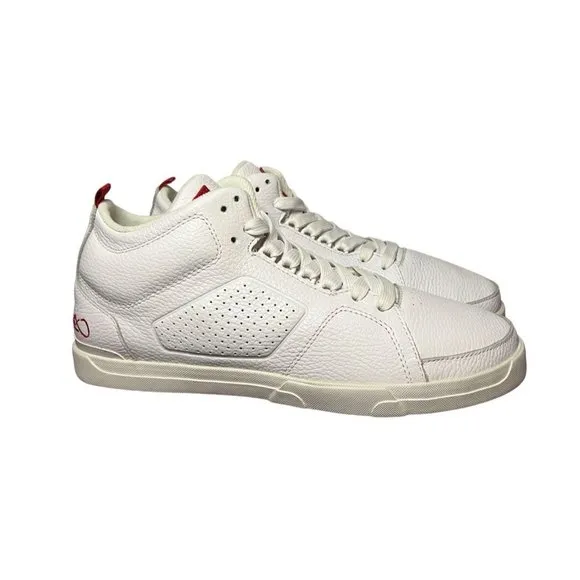 K1X Shoes Mens Size 11 White Leather Fashion Sneaker Play Hard Casual Mid Top
