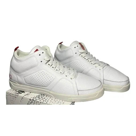 K1X Shoes Mens Size 11 White Leather Fashion Sneaker Play Hard Casual Mid Top