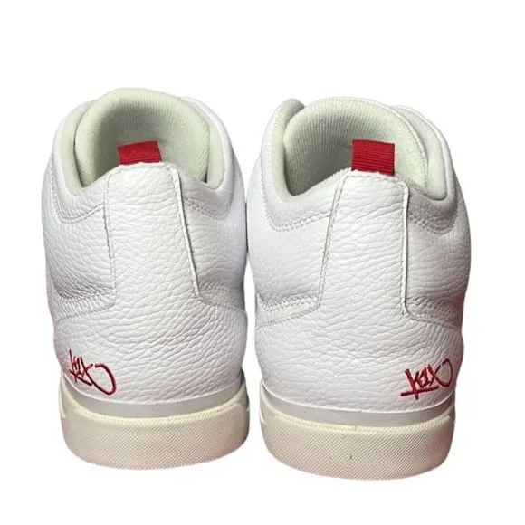 K1X Shoes Mens Size 11 White Leather Fashion Sneaker Play Hard Casual Mid Top