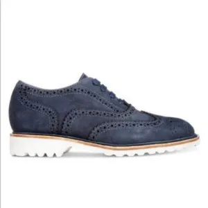 Kenneth Cole Wing Tip Brogue Nubuck Blue T-Suede Shoe  👞