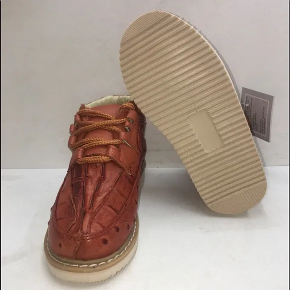Kids Crocodile/Ostrich Print Leather kids shoes