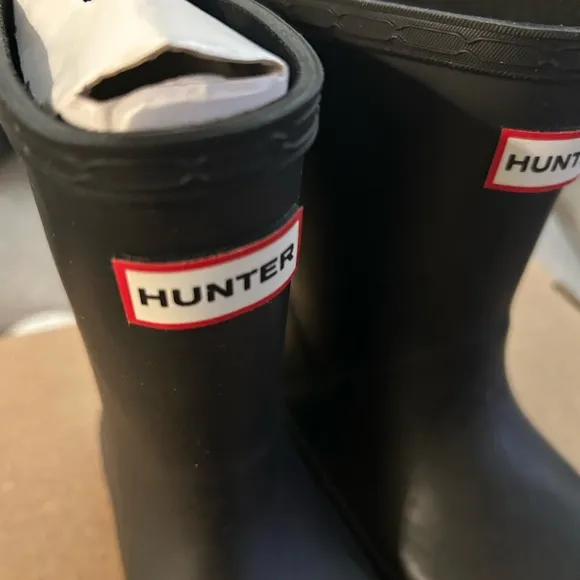 Kids First Classic Black Hunter Rain Boots Sz 7-8
